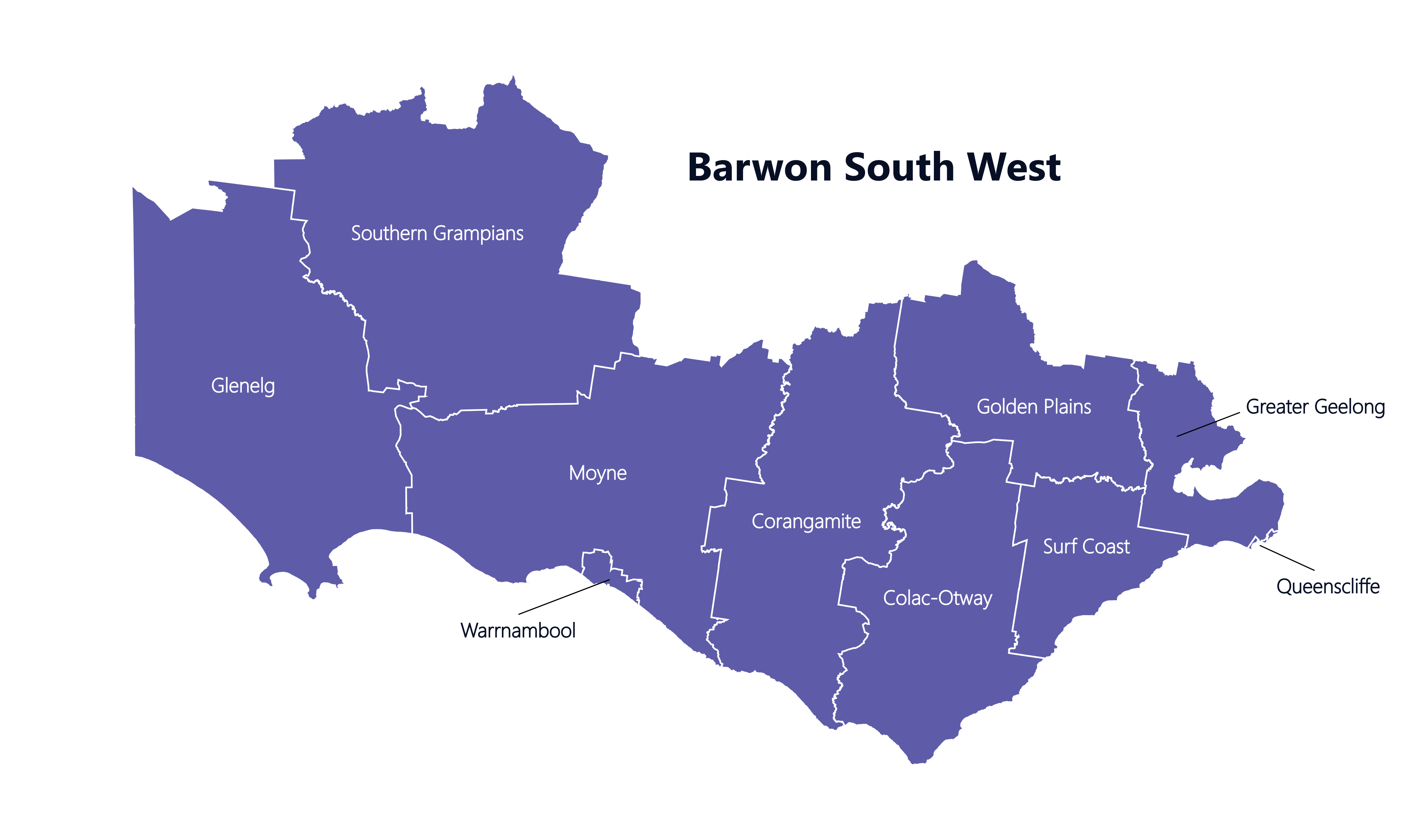 Barwon South West Map Blueberry Light